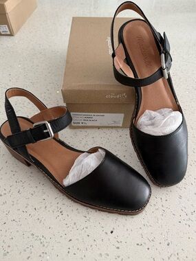 NWT Madewell Claudie Lugsole Mary Jane Sandals NA825 Black Leather 9.5